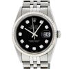 Image 1 : Rolex Mens Stainless Steel Black Diamond 36MM Datejust Wristwatch
