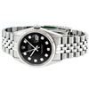 Image 9 : Rolex Mens Stainless Steel Black Diamond 36MM Datejust Wristwatch