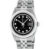 Image 2 : Rolex Mens Stainless Steel Black String Diamond 36MM Datejust Wristwatch