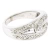 Image 4 : Vintage Platinum 0.50 ctw Round Single Cut Pave Diamond Interlocking Band Ring