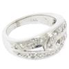 Image 9 : Vintage Platinum 0.50 ctw Round Single Cut Pave Diamond Interlocking Band Ring