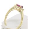 Image 5 : FINE 14k Solid Gold Pear Blood Red Ruby & Round Diamond Ladies Solitaire Ring