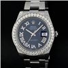 Image 1 : Rolex Mens Stainless Steel Blue Roman Diamond 41MM Datejust 2 Wristwatch