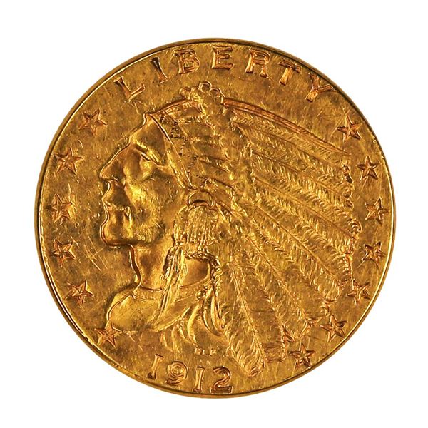 1912 $2.5 Indian Head Quarter Eagle Gold Coin XF