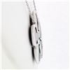 Image 3 : 14K White Gold Black Mother of Pearl & Diamond Clover Flower Pendant Necklace