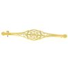 Image 1 : Large Detailed 18k Solid Yellow Gold Open Filigree & Bead Work Bar Pin Brooch