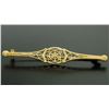 Image 2 : Large Detailed 18k Solid Yellow Gold Open Filigree & Bead Work Bar Pin Brooch