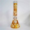 Image 1 : 14" Infyniti Brand Beaker Tube - Gold w/ Glow in the Dark Skull Design