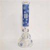 Image 1 : 14" Infyniti Brand Beaker Tube - Blue w/ Glow in the Dark Leaf Design