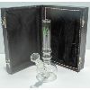 Image 1 : 6.5" Straight Tube Round Base Mini Leaf Bong with Bowl & Case