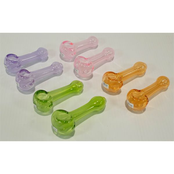 Lot of Eight 3" Glass Spoon pipes - Assorted Colors
