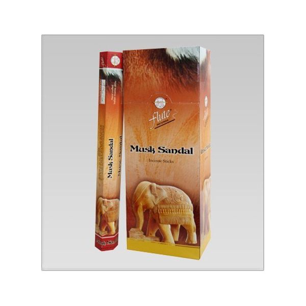 Flute Incense - Musk Sandal - 120 Sticks (9") (6 Packs of 20)