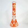 Image 1 : 14" Infyniti Brand Beaker Tube - Amber w/ Glow in the Dark Skull Design