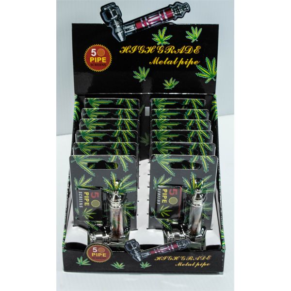 12 Metal Pipes in Retail Display - Various Designs