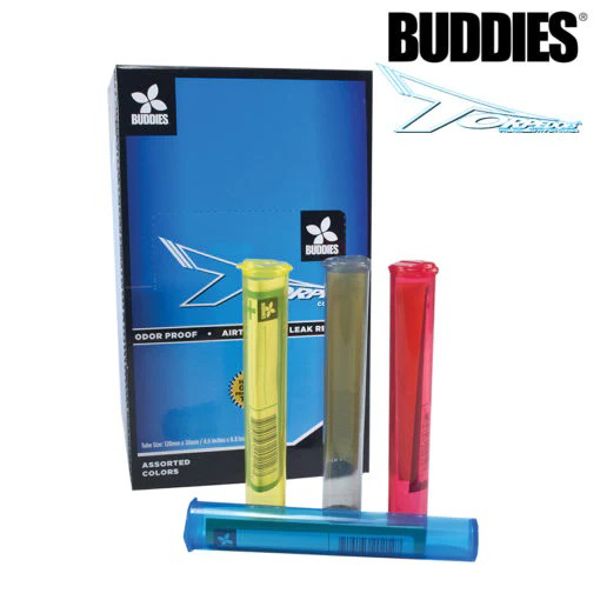 Buddies Torpedoes Cone Tubes - Box of 50 Assorted Colors - 118mm x 17mm