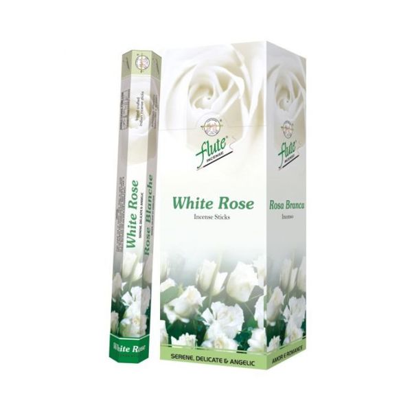 Flute Incense - White Rose - 120 Sticks (9") (6 Packs of 20)