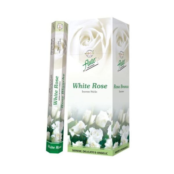 Flute Incense - White Rose - 120 Sticks (9 ) (6 Packs of 20)