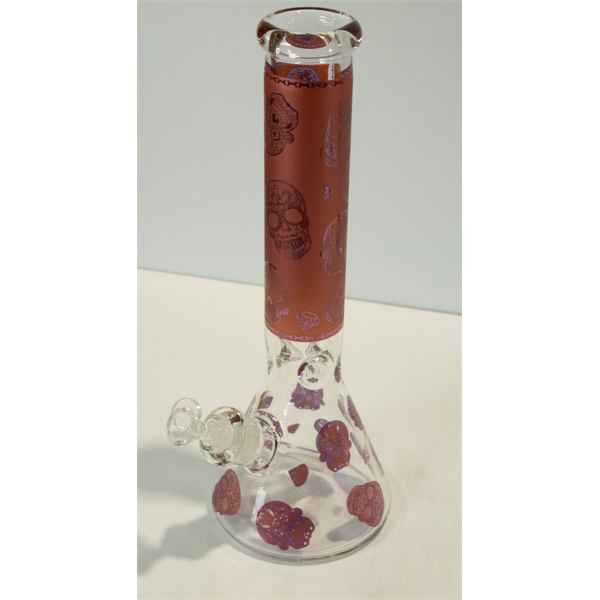 14" Red  Sugar Skull Beaker Tube