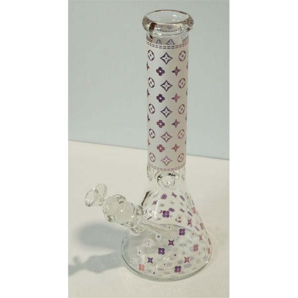 14" White Star Design Beaker Tube