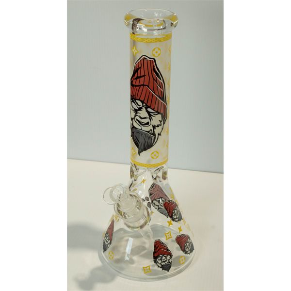 14" Yellow Ape in Beanie Design Beaker Tube