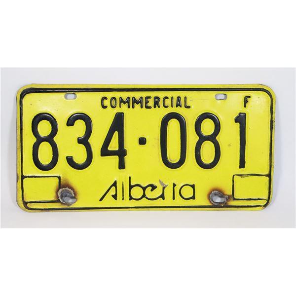 ALBERTA COMMERCIAL LICENSE PLATE