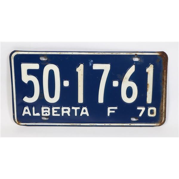 ALBERTA 1970 LICENSE PLATE