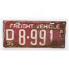 Image 1 : ALBERTA 1935 FREIGHT VEHICLE LICENSE PLATE