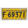 Image 1 : ALBERTA 1952 LICENSE PLATE