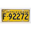 Image 1 : ALBERTA 1952 LICENSE PLATE