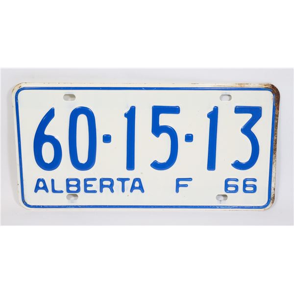 ALBERTA 1966 LICENSE PLATE