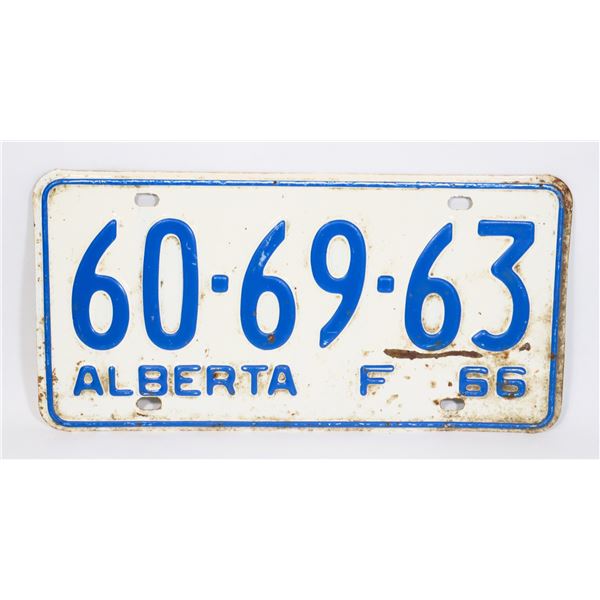 ALBERTA 1966 LICENSE PLATE