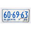 Image 1 : ALBERTA 1966 LICENSE PLATE