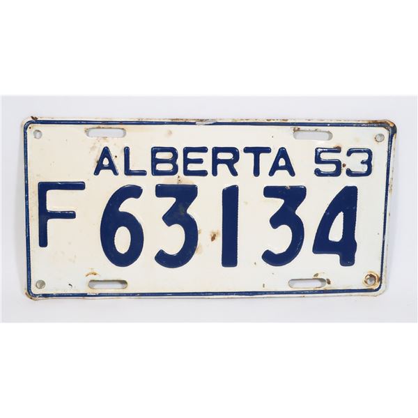 ALBERTA 1953 LICENSE PLATE