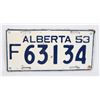Image 1 : ALBERTA 1953 LICENSE PLATE