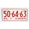 Image 1 : ALBERTA 1965 LICENSE PLATE
