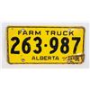 Image 1 : ALBERTA 1958 FARM TRUCK LICENSE PLATE