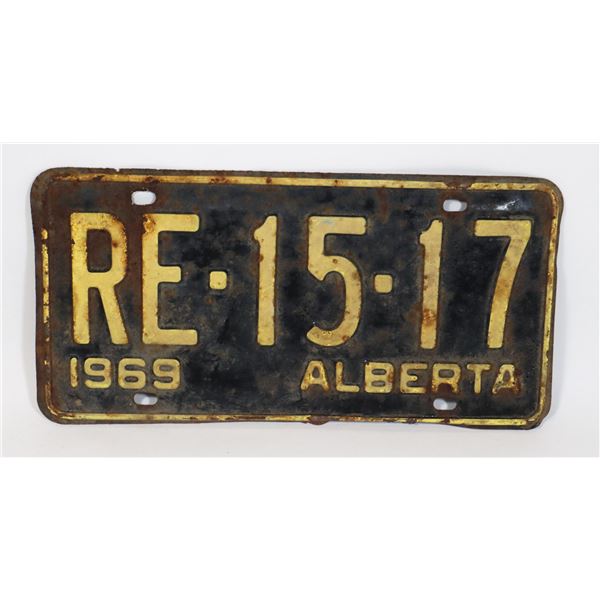 ALBERTA 1969 LICENSE PLATE