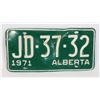 Image 1 : ALBERTA 1971 LICENSE PLATE