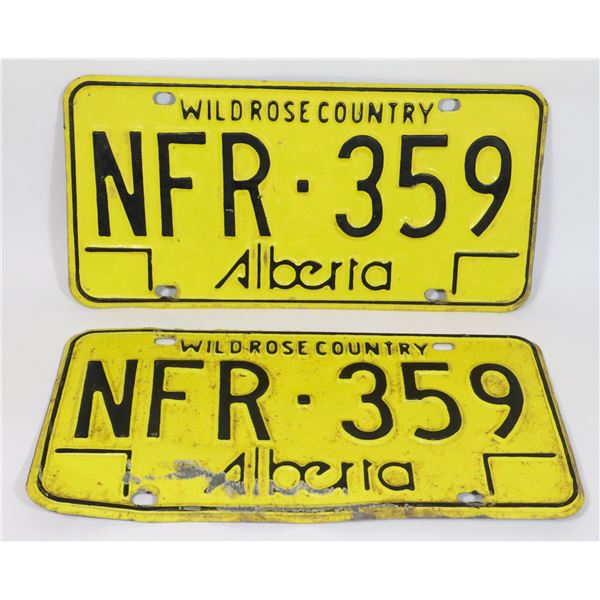 ALBERTA LICENSE PLATE SET