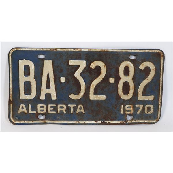 ALBERTA 1970 LICENSE PLATE