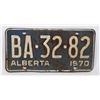 Image 1 : ALBERTA 1970 LICENSE PLATE