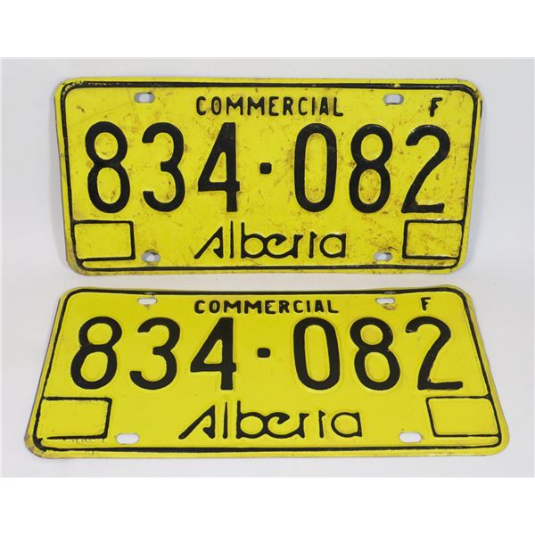 ALBERTA COMMERCIAL LICENSE PLATE SET