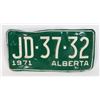 Image 1 : ALBERTA 1971 LICENSE PLATE