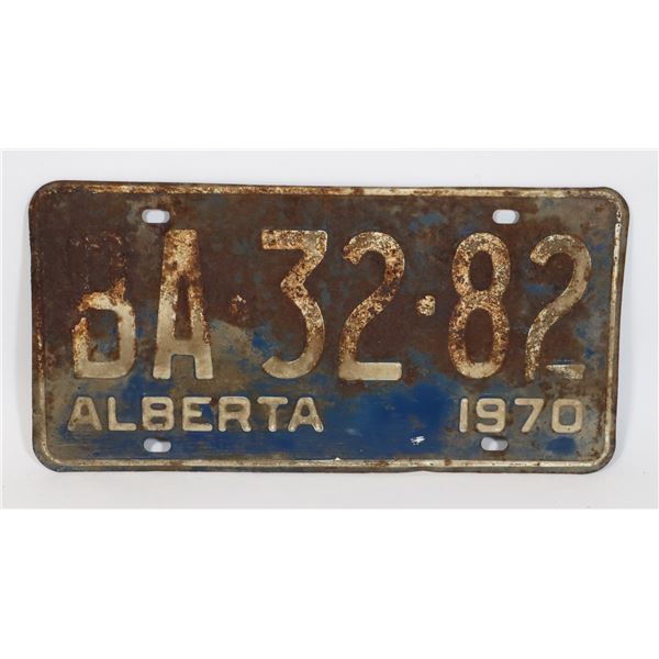 ALBERTA 1970 LICENSE PLATE