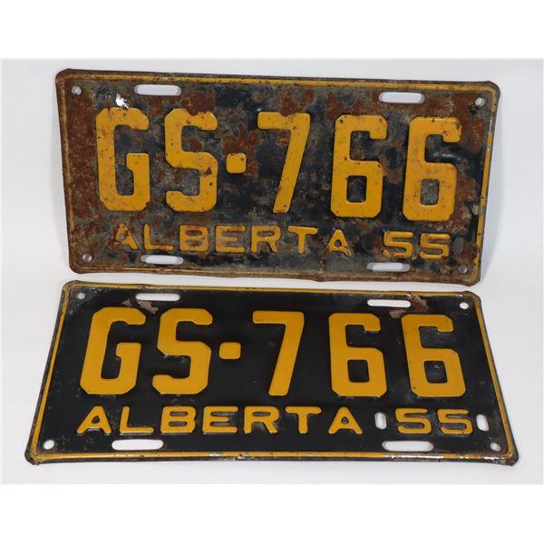 ALBERTA 1955 LICENSE PLATE SET