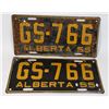 Image 1 : ALBERTA 1955 LICENSE PLATE SET