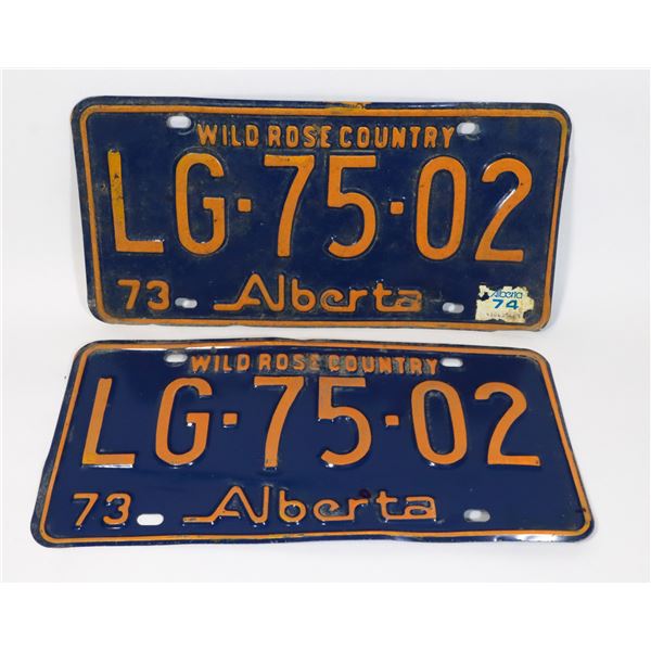 ALBERTA 1973 LICENSE PLATE SET