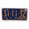 Image 1 : ALBERTA 1973 LICENSE PLATE