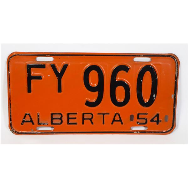 ALBERTA 1954 LICENSE PLATE