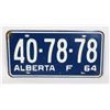 Image 1 : ALBERTA 1964 LICENSE PLATE